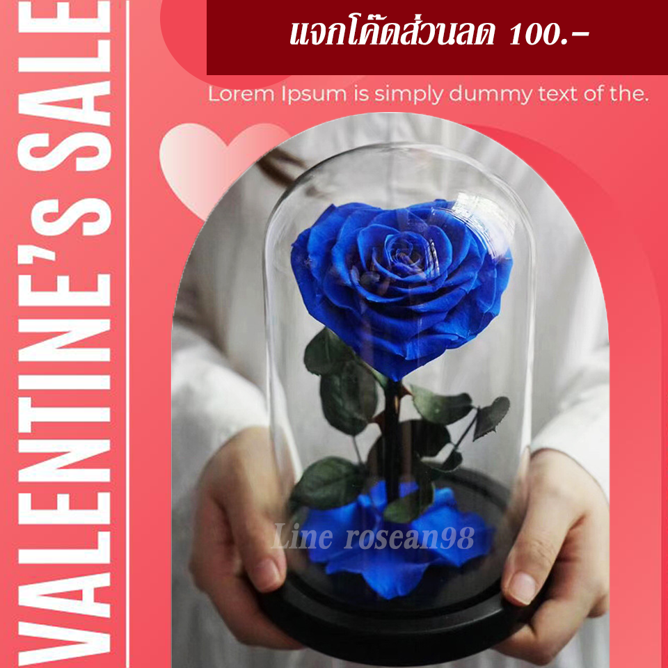 กุหลาบอมตะ กุหลาบในโหลแก้ว หัวใจสีน้ำเงิน กุหลาบโฉมงามกับเจ้าชายอสูร กุหลาบbeauty and the beast