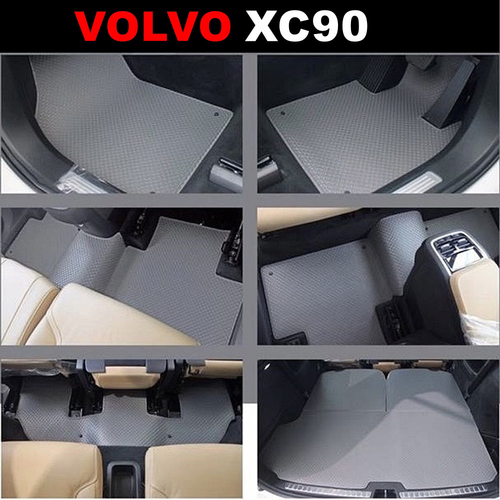 ยางปูพื้นรถยนต์ VOLVO XC90 ปี2016-23 พรมกระดุมเม็ดเล็ก วอลโว่ สีดำ เข้ารูป ตรงรุ่นรถ (พร้อมส่ง)