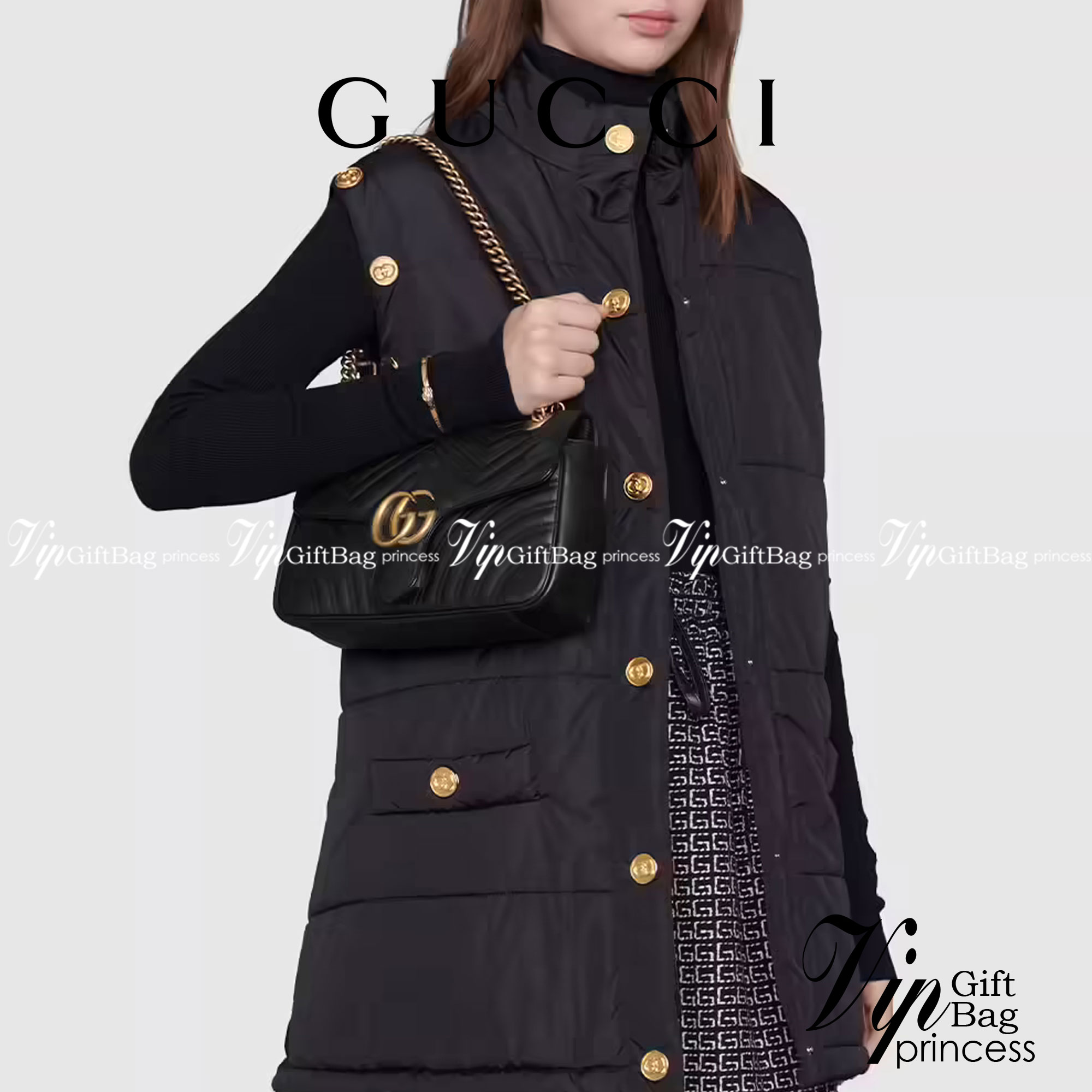 หนังแท้ GUCCI GG Marmont small matelassé shoulder bag 26cm ภาพสินค้าถ่ายจากงานขายจริง ใช้งานต่างประเทศได้ค่ะ