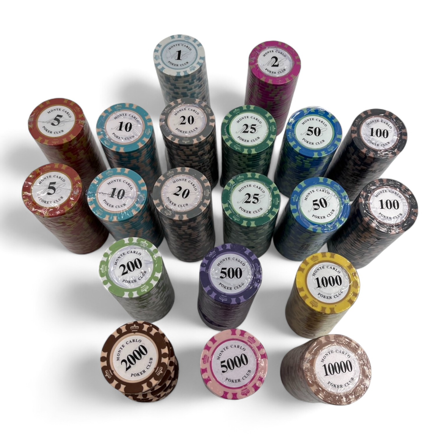 ชุดชิปโป๊กเกอร์เกรดพรีเมี่ยม น้ำหนัก14g.MONTE CARLO (แบรนด์ Poker Club)