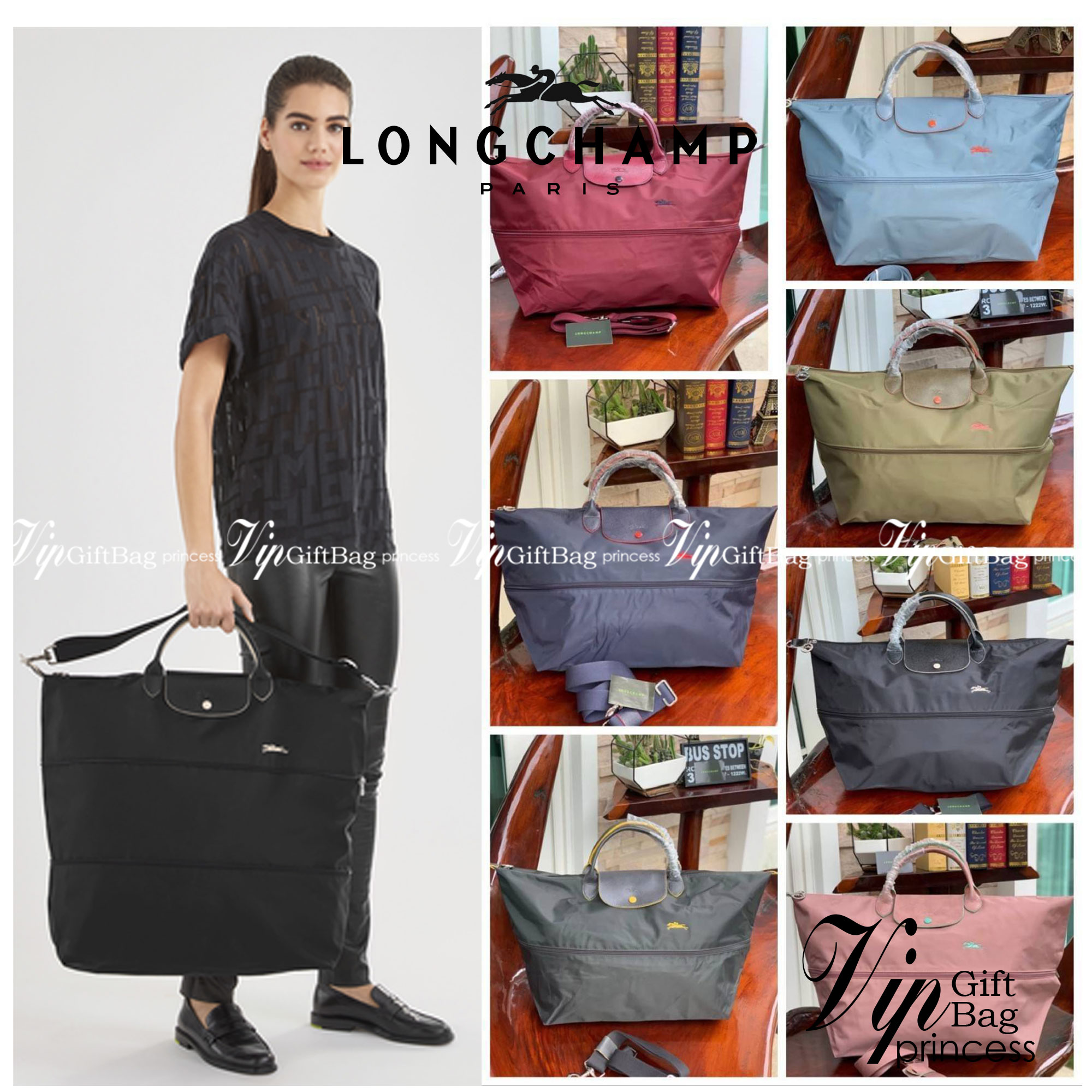LONGCHAMP LE PLIAGE CLUB TRAVEL BAG กระเป๋าขนาดใหญ่สำหรับการเดินทาง เราเรียกที่นี้ว่า travelling bag รุ่นคลาสสิค มาพร้อมสายสะพายยาวที่ปรับและถอดออกได้ ความพิเศษของรุ่นนี้ที่ครองใจนักเดินทางทั่วโลก คือซิปรอบตรงกลางตัวกระเป๋า สามารถเปิดซิปเพื่อขยายขนาดและพั