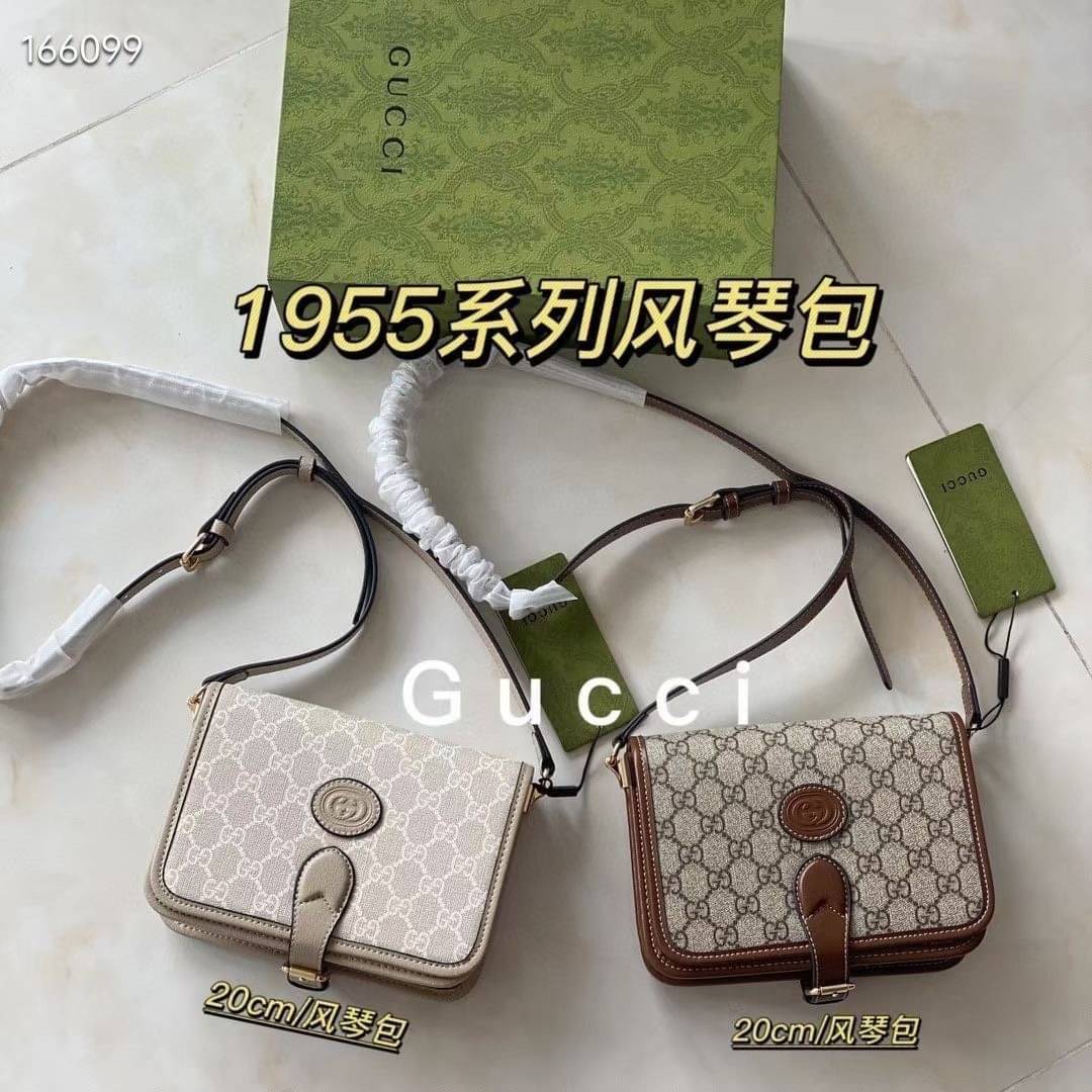 ออริจินอล Gucci Mini shoulder bag with Interlocking G กระเป๋าสะพาย อีกหนึ่งในสัญลักษณ์ที่สำคัญของแบรนด์ Interlocking G แคนวาสโมโนแกรมสวยงาม