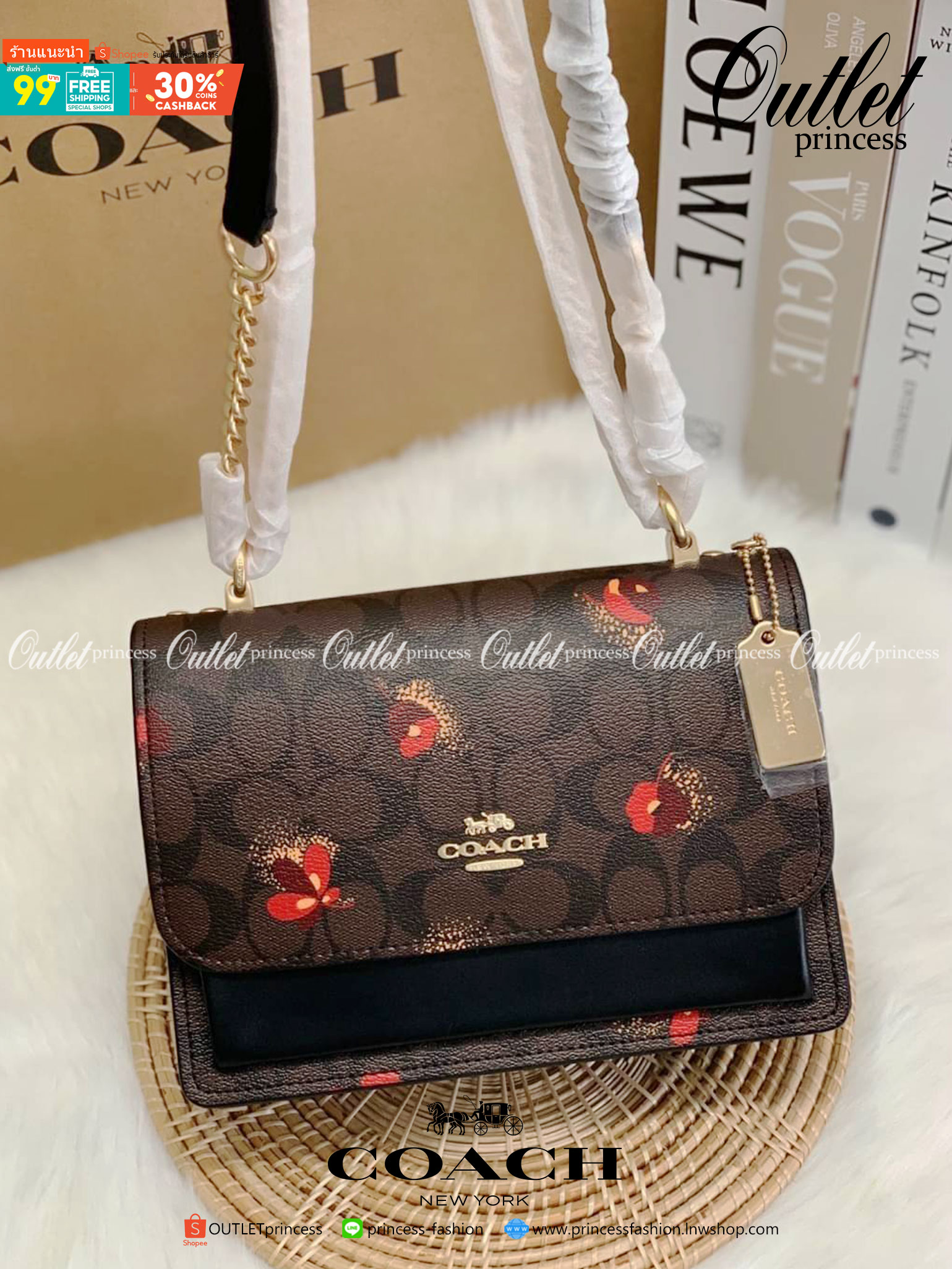 OUTLET 】COACH KLARE CROSSBODY IN SIGNATURE CANVAS WITH POP FLORAL PRINT ((C5797)) สวยมากๆ อยากให้ได้ไปจริงๆจ้าา พร้อมส่งที่ไทย สวยมากๆค่ะ 🌺 ✔️กระเป๋าสะพายแบบครอสบอดี้ร์ หนังแท้สวย ✔️พร้อมป้ายห้อยโลหะแบรนด์หรู 🌺จุดเด่นของรุ่นค