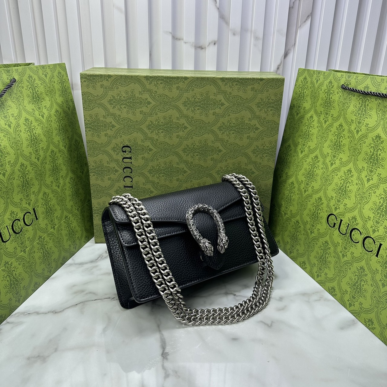 GUCCI DIONYSUS LEATHER SUPER MINI BAG กระเป๋าสะพายไดโอนิซูสหรูหราเป็นเอกลักษณ์ เกรดออริ สลับแท้ 1:1 ใช้งานต่างประเทศได้