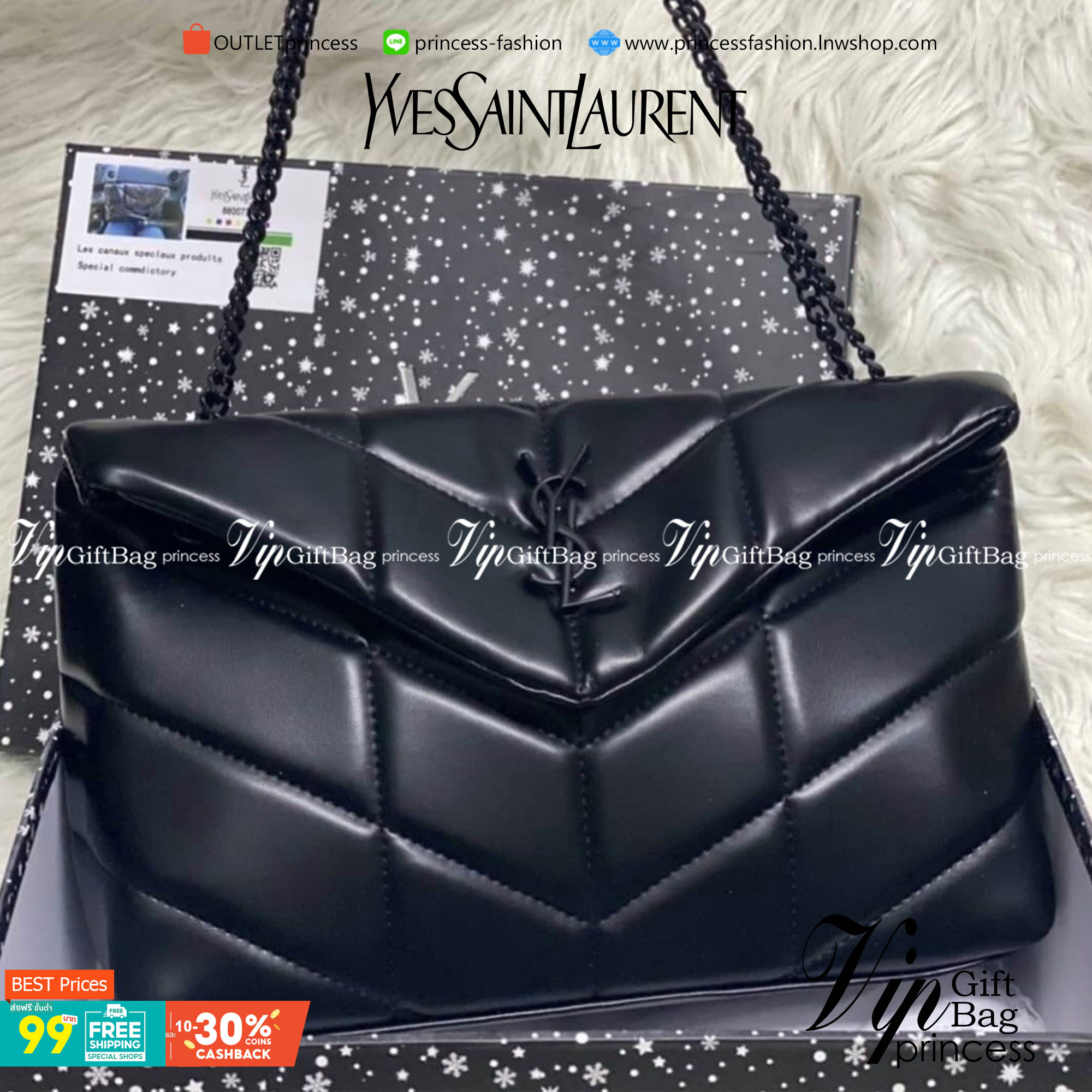 VIP 】YSL Saint Laurent Loulou Puffer quilted leather shoulder bag มามุงค่าา ใครเล็งใบนี้มาแล้วน้า งานหนังสวยเงางามสมการรอคอย มาแบบครบเซ็ทพร้อมถุงผ้าและกล่อง นอกจากจะซื้อมาใช้เองแล้ว ก็เหมาะซื้อเป็นของขวัญให้คนรู้จักเช่นกันนะคะ
