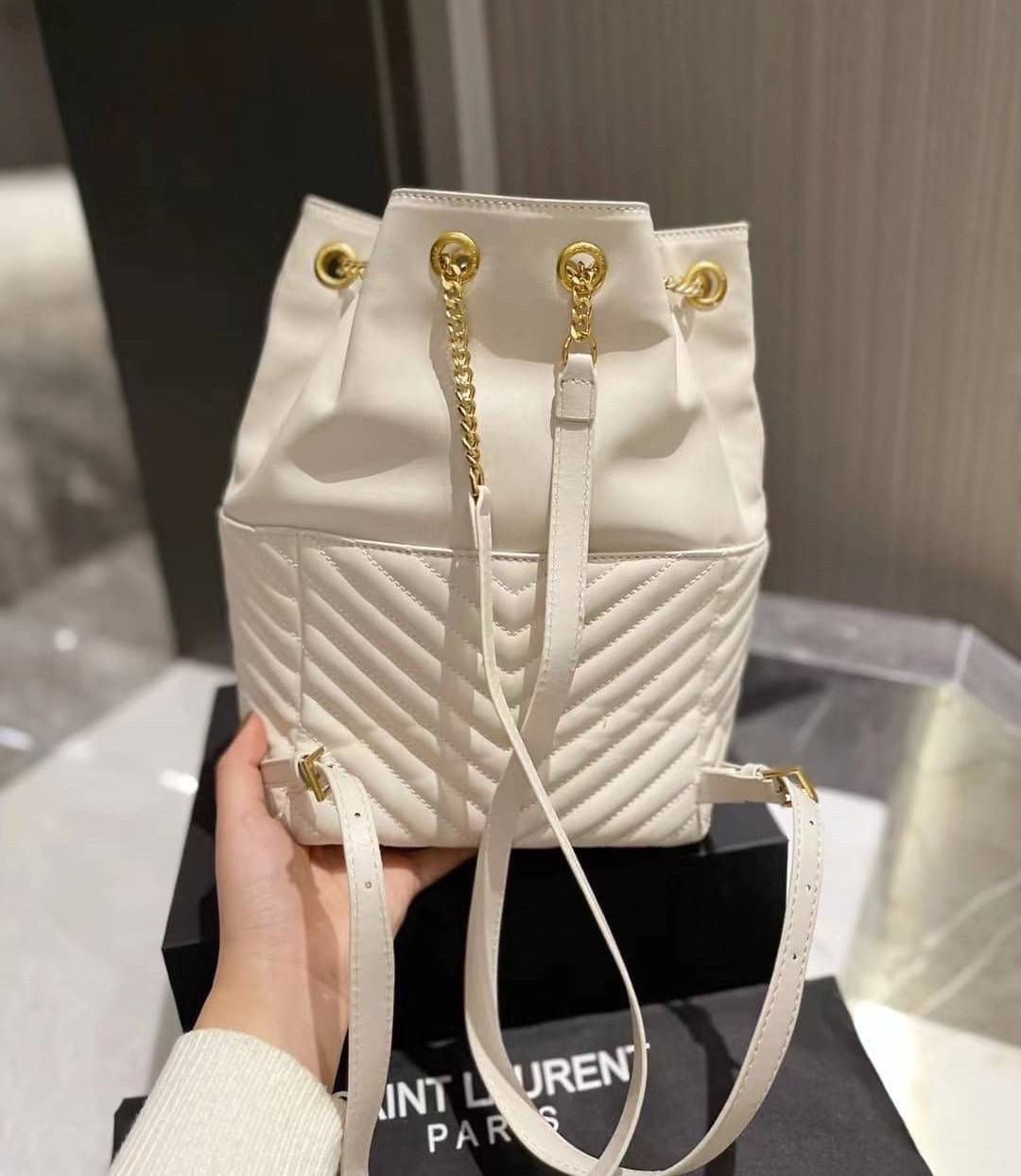 VIP Saint Laurent Joe Drawstring Quilted backpack / YSL Joe Drawstring / YSL Backpack 8" กระเป๋าเป้ใบเล็ก พร้อมส่ง ภาพถ่ายจากงานจริง