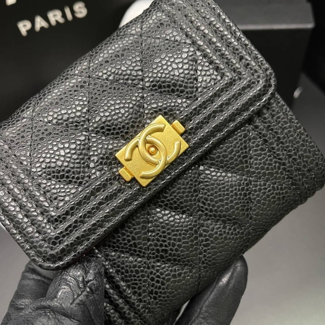Chanel Wallet Trifold Caviar / Chanel Card Holder Zippy กระเป๋าสตางค์ชาแนลใบสั้น 3 พับ กระเป๋าใส่ธนบัตร บัตร ใส่เหรียญ ภายในตามรูป เกรดออริจินอล ภาพถ่ายจากงานขายจริง ใช้งานต่างประเทศได้
