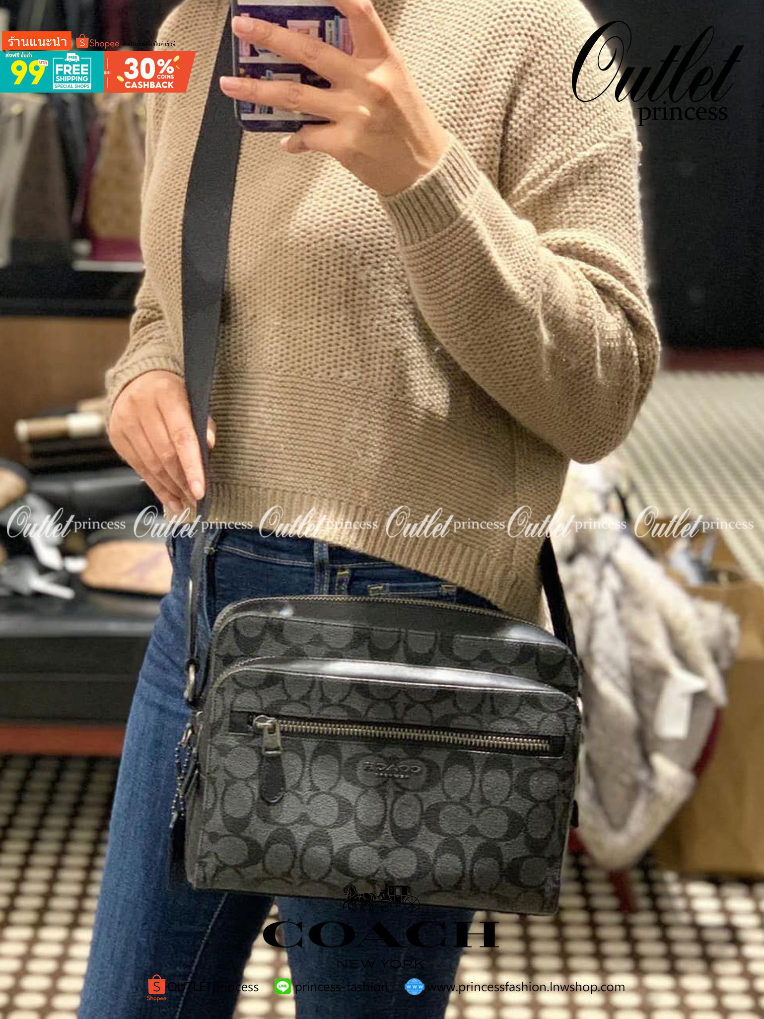 พร้อมสีออกใหม่ ห้ามพลาดค่าา!! COACH WEST CAMERA BAG IN SIGNATURE ((91485)) 🔺กลับมาตามคำเรียกร้องค่าา! กระเป๋าสะพายผู้ชาย((ผู้หญิงก็ใช่สวยทีเดียวค่ะ😘)) หนังแท้ ล่ยหนังCanvasสวยค่ะ มีช่องซิปหน้า//ช่องซิปกลางกว้าง//ช่องหลักแบบซิปคู่ ใส่สัมภาร