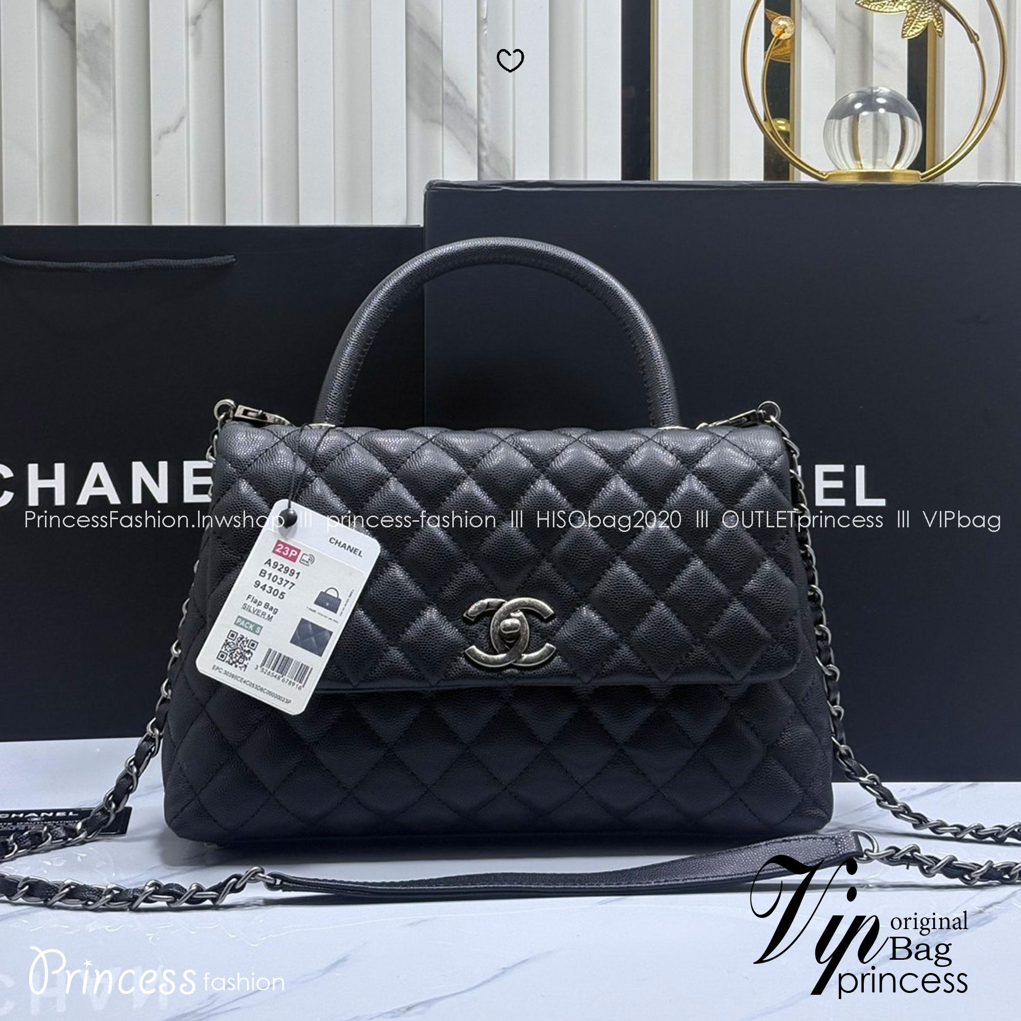 ORI หนังแท้ | Chanel Coco Top Handle Bag Medium 30cm กระเป๋าสะพายสุดคลาสสิค สวยหรูดูแพงเป็นอมตะ