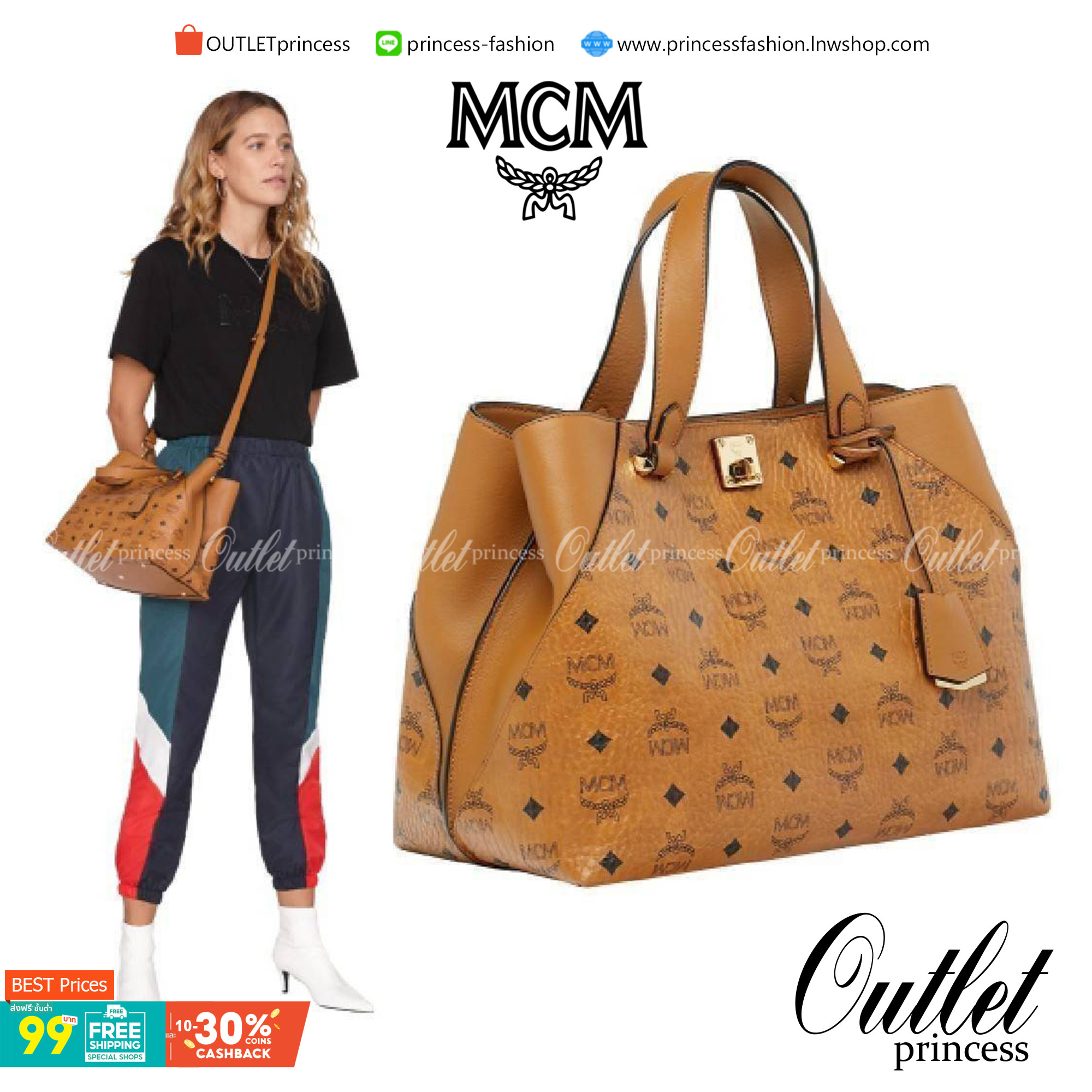 M.C.M ESSENTIAL TOTE IN VISETOS ความจุใจมาพร้อมเสิร์ฟแล้วจ้า ใครที่มองหากระเป๋าทรงโท้ทจุๆ ต้องใบนี้เลย!! กระเป๋าสะพายไหล่/ข้าง ดีไซน์ทรงสวยน่าใช้ วัสดุหนังแคนวาสสลับหนังแท้ ปากกระเป๋ามีตัวบิดล็อคแน่นหนากันของหล่นออกจากกระเป๋า ภายในโล่งกว้าง แบ่งสัดส่วนอย่