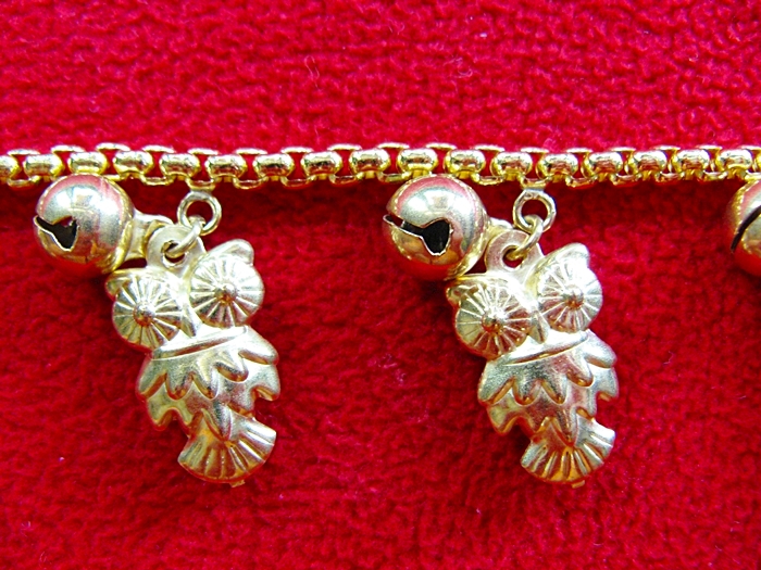 สินค้าจองค่ะ สร้อยข้อมือทองเหลือง+จี้นกฮูกค่ะ