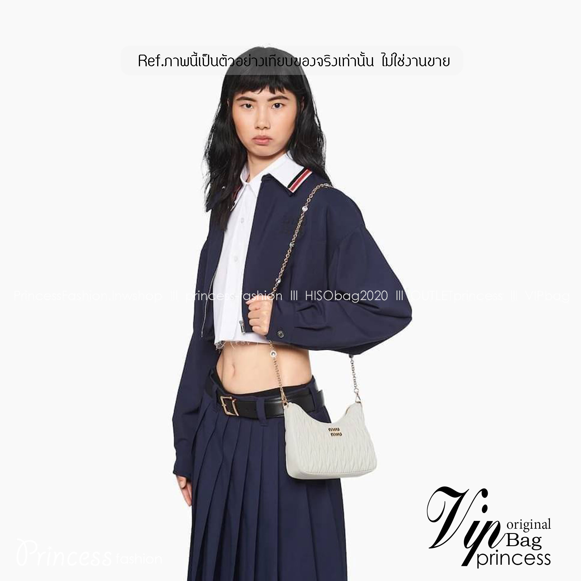 MIU MIU matelasse nappa leather shoulder bag กระเป๋าสะพายข้าง สายสะพายประดับไข่มุกและคริสตัล ให้ความละมุม ลุคคุณหนูน่ารักสุดๆคะ