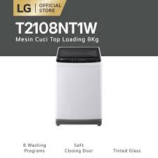 เครื่องซักผ้าฝาบน LG Smart inverter สีขาว ขนาด 8 Kg. รุ่น T2108NT1W ลดราคาถูกสุดๆ โทรเล้ยย 02-4245594, 085-3801177, 081-6215561