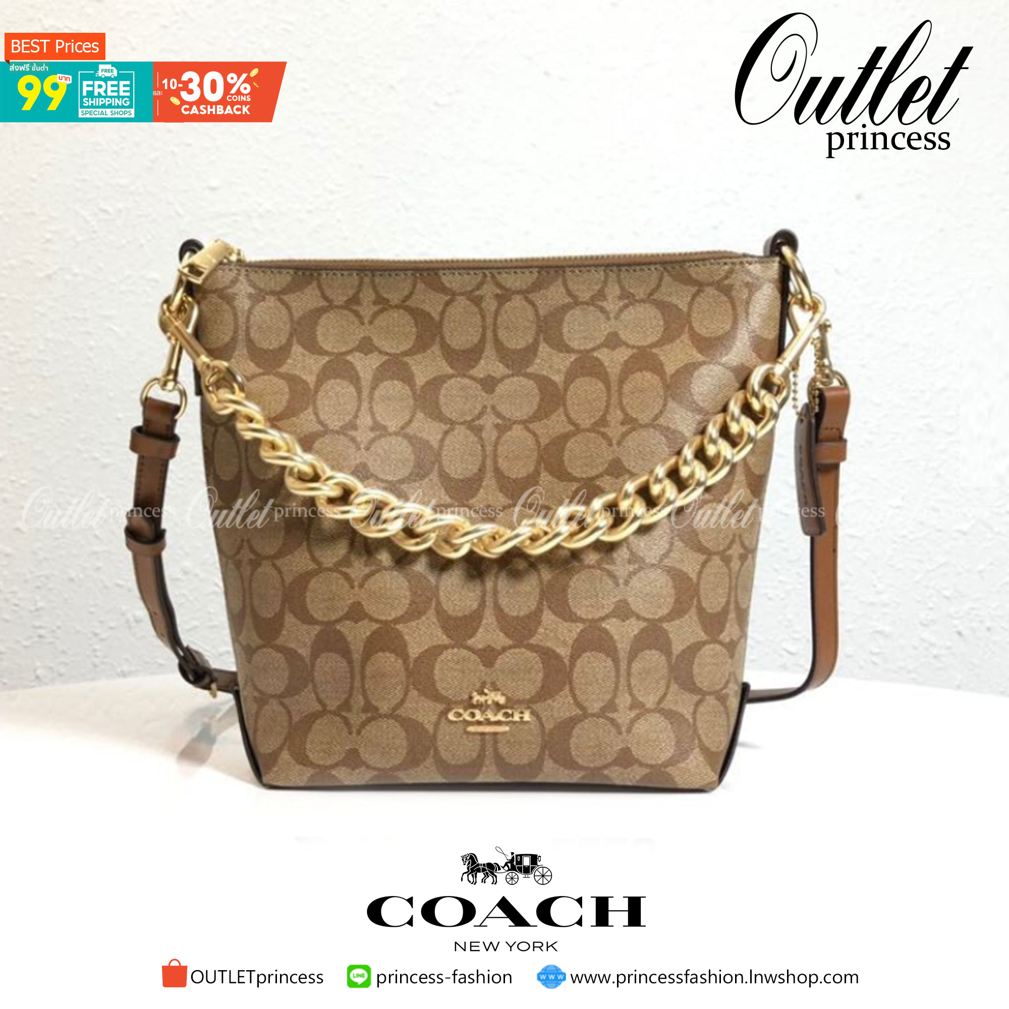 COACH MINI ABBY DUFFLE IN SIGNATURE CANVAS BROWN LIGHT GOLD