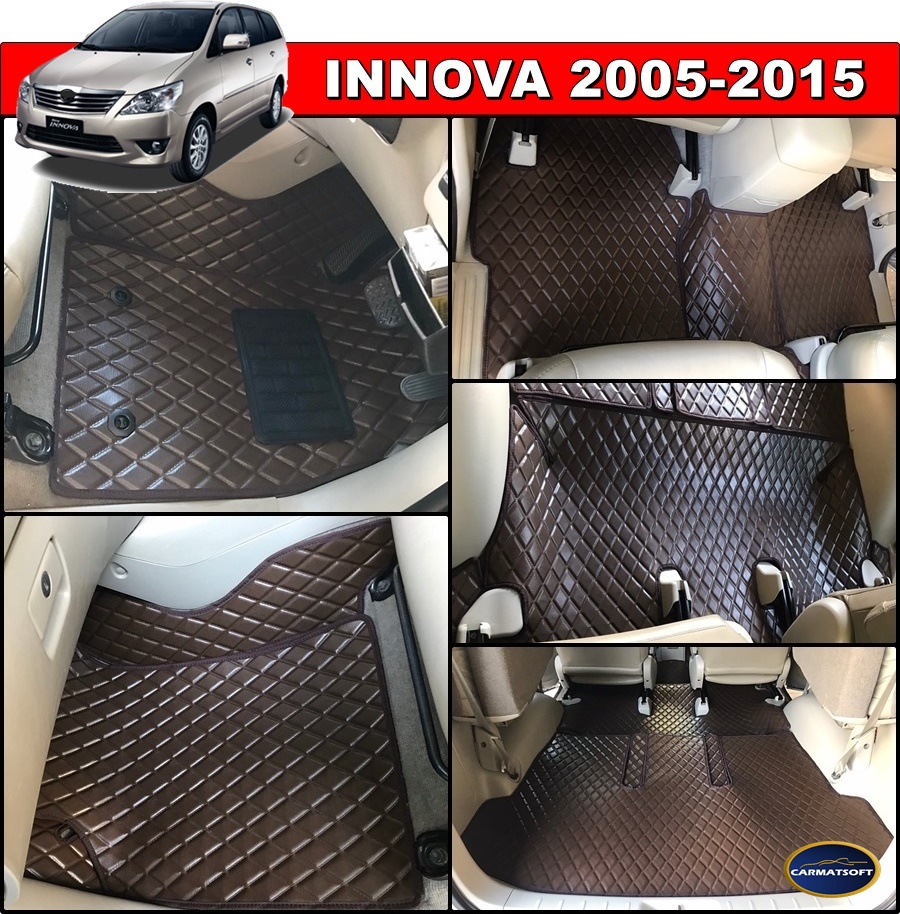 พรมปูพื้นรถยนต์ TOYOTA INNOVA 2005-15 ลายDIAMOND เต็มคัน เข้ารูป