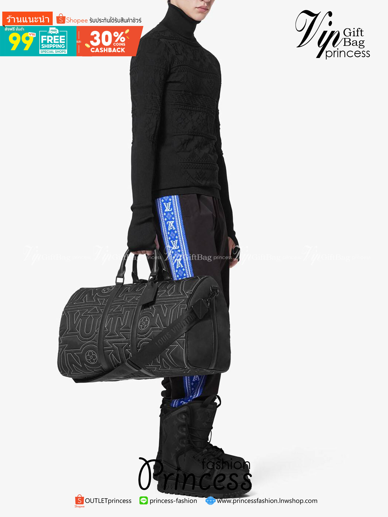 LV KEEPALL 50B SNOW BAG กระเป๋าเดินทางสุดคลาสสิค ประจำฤดูกาล Winter 2022 สไตล์สปอร์ต ทึ่ใครๆก็เฝ้ารอ ไอเท็มที่จะทำให้การเดินทางไม่ธรรมดาอีกต่อไป ด้วยดีเทลความเป็นเอกลักษณ์ เรียบแต่หรู ดีไซน์ลายปักความเป็นเอกลักษณ์ผสาน ลวดลายโมโนแกรมฟลาวเวอร์ ลงบนผ้าไนลอนร