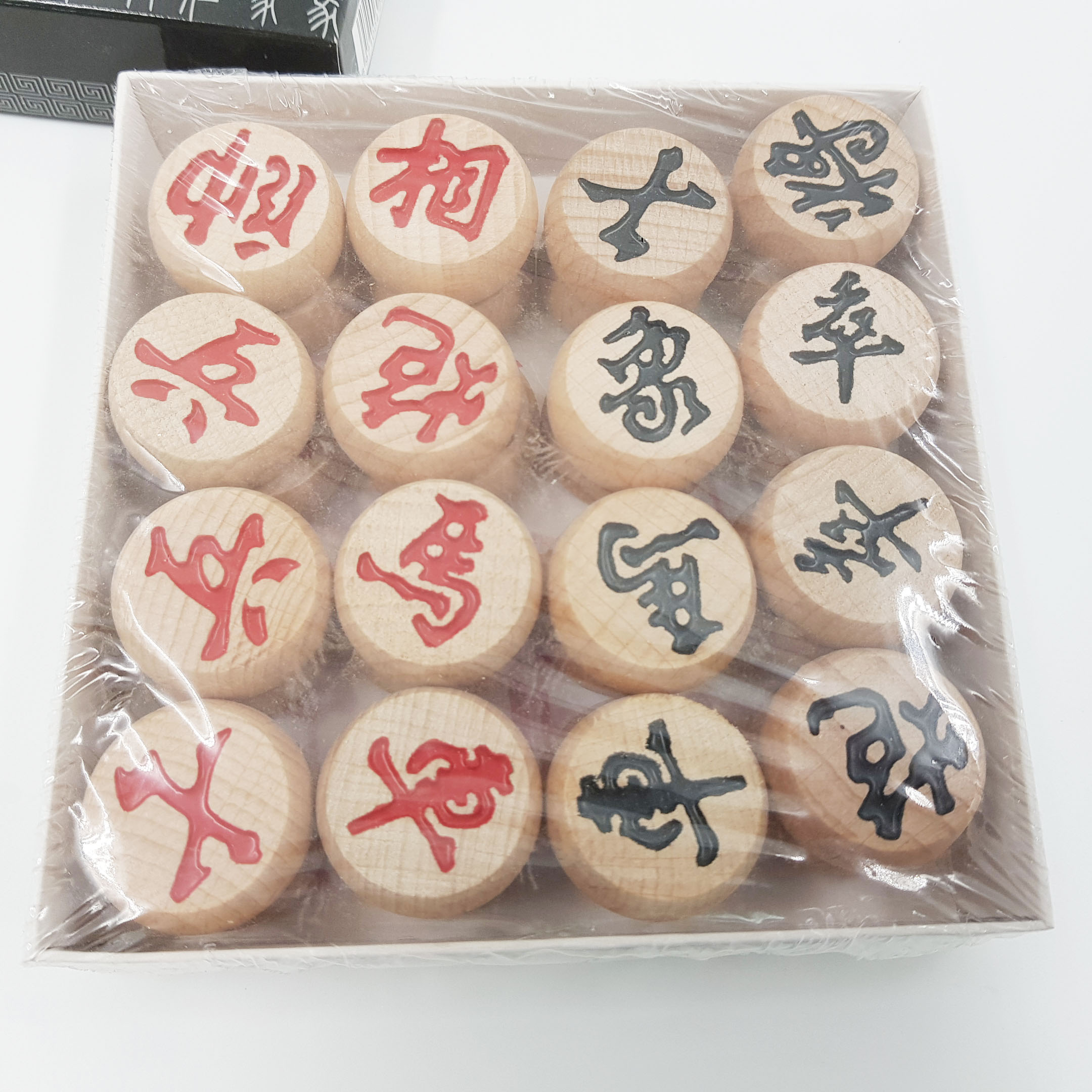 ชุดหมากรุกจีนตัวไม้บีชเบอร์ 30 ขนาด 2.8cm.พร้อมกระดานผ้า