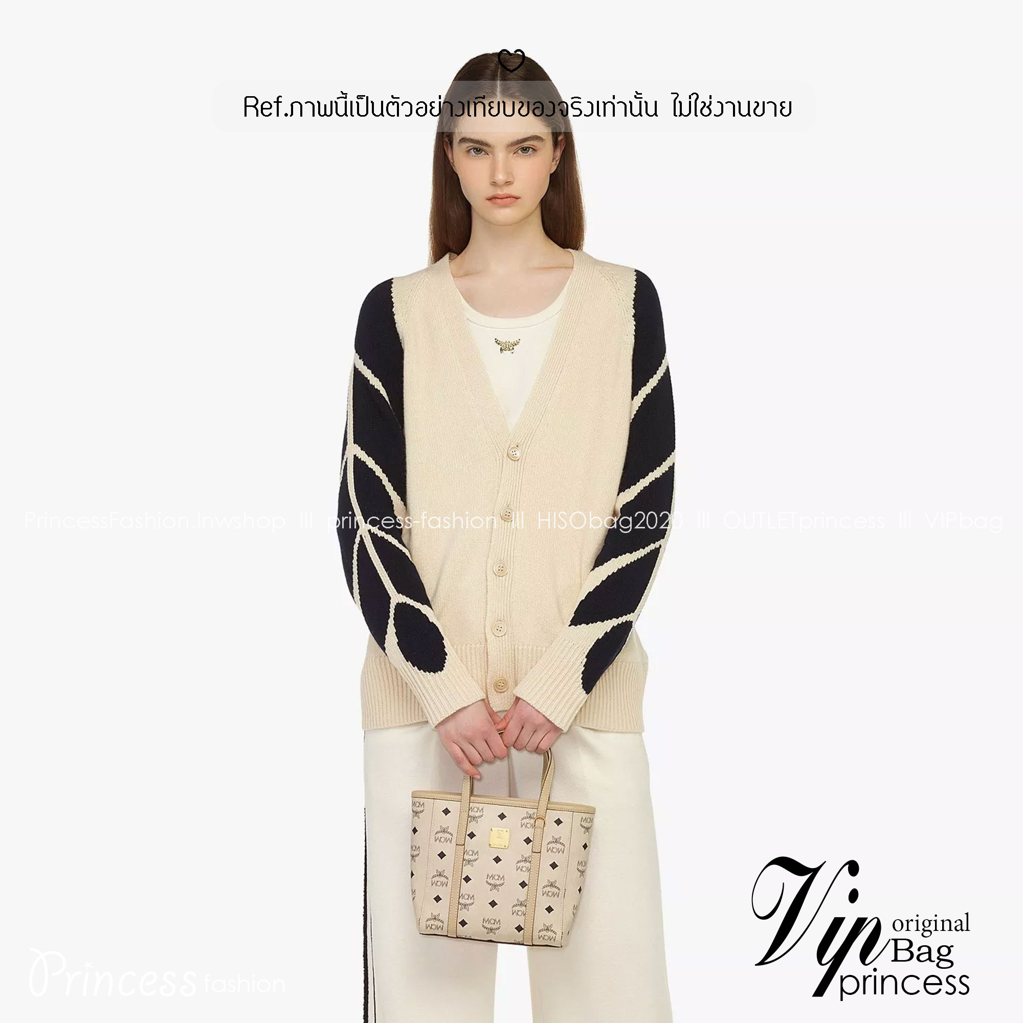 M.C.M Toni Top-Zip Shopper in Visetos กระเป๋าทรงโท้ท พร้อมพวงกุญแจน้องหมาห้อย พิมพ์ลายสวยงาม เกรดท็อปออริ 1:1 สลับแท้ ใช้งานต่างประเทศได้