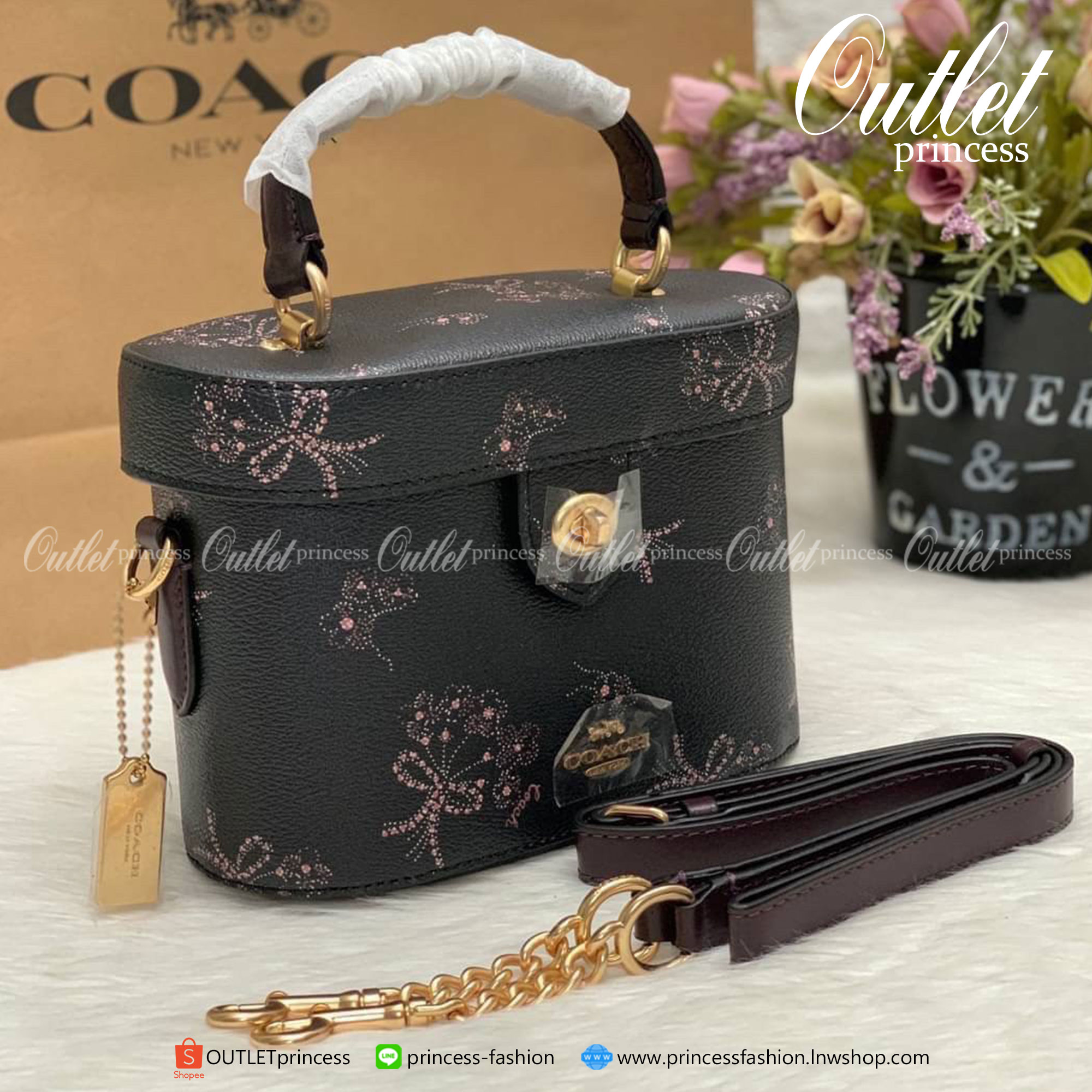 COACH KAY CROSSBODY WITH RIBBON BOUQUET PRINT ((76713))