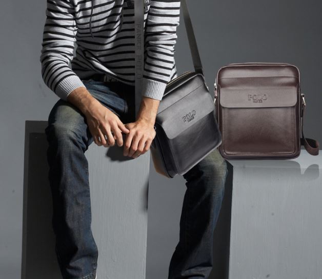 กระเป๋าสะพายข้าง ผู้ชาย กระเป๋าหนังแท้ polo แบบมีที่ปิดด้านหน้า กระเป๋าสะพาย polo รุ่นใหม่ แบบ สวยเท่ 945173