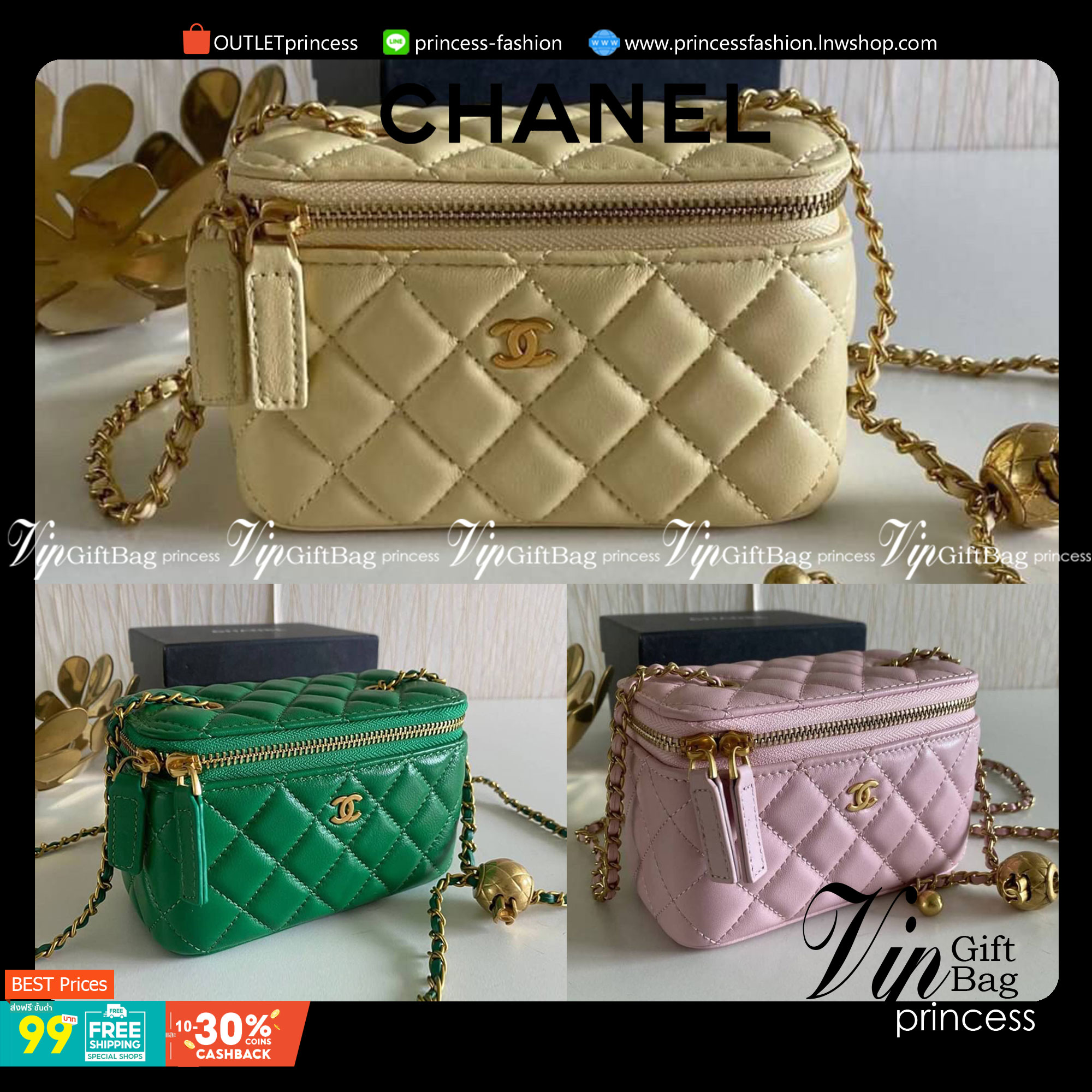 VIP GIFT 】หนังแกะแท้ CHANEL Box With Chain สายโซ่ทองหรูมาก หนังเรียบฟู ขึ้นเงา กระทบแสงยิ่งสวยค่าา โทนสีสวยสดใส เหมาะมากสำหรับสาวๆ ชิคๆ ต้องบอกเลยรุ่นนี้เหล่าเซเลบใช้กันเยอะมากๆ แค่อะไหล่ก็หรูไปเดินครึ่งแล้วค่าา😁 พร้อมส่งที่ไทยที่นี่ที่เดียว