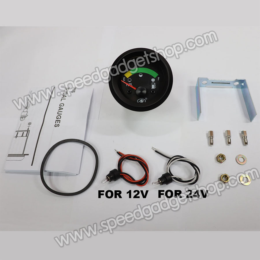 เกจ์วัดระดับน้ำมันเชื้อเพลิง วัดระดับน้ำมัน วัดปริมาณน้ำมัน วัดน้ำมันในถัง Fuel level ใช้ได้ทั้ง 12V และ 24V ขนาด 2 นิ้ว มาพร้อม ลูกลอยวัดระดับน้ำมันเชื้อเพลิง