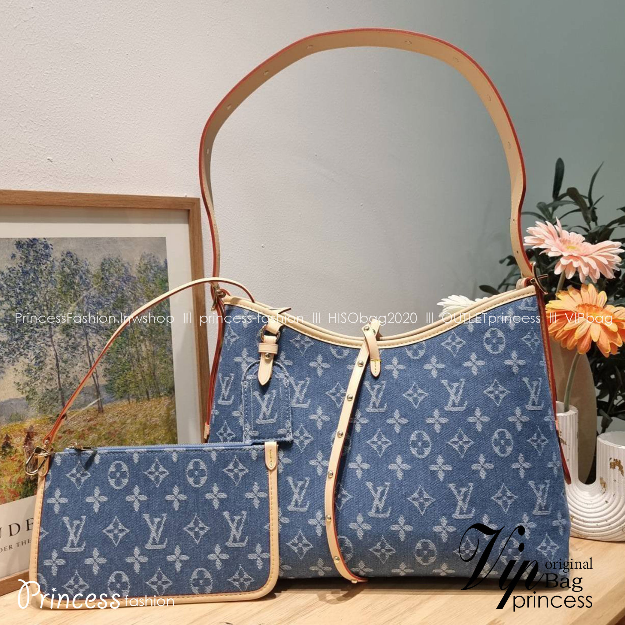 LV Monogram Denim Carry /LV CARRYALL DENIM BAG ใหม่ล่าสุด สไตล์เดนิมสุดชิค รุ่นลิมิเต็ดที่สาวๆตามหา กระเป๋าสะพายไหล่ทรงสวย ดีไซน์เรียบง่ายคลาสสิค หรู ดูผู้ดี รูปทรงใช้งานง่าย มาพร้อมใบลูก ไว้เก็บของจุกจิก