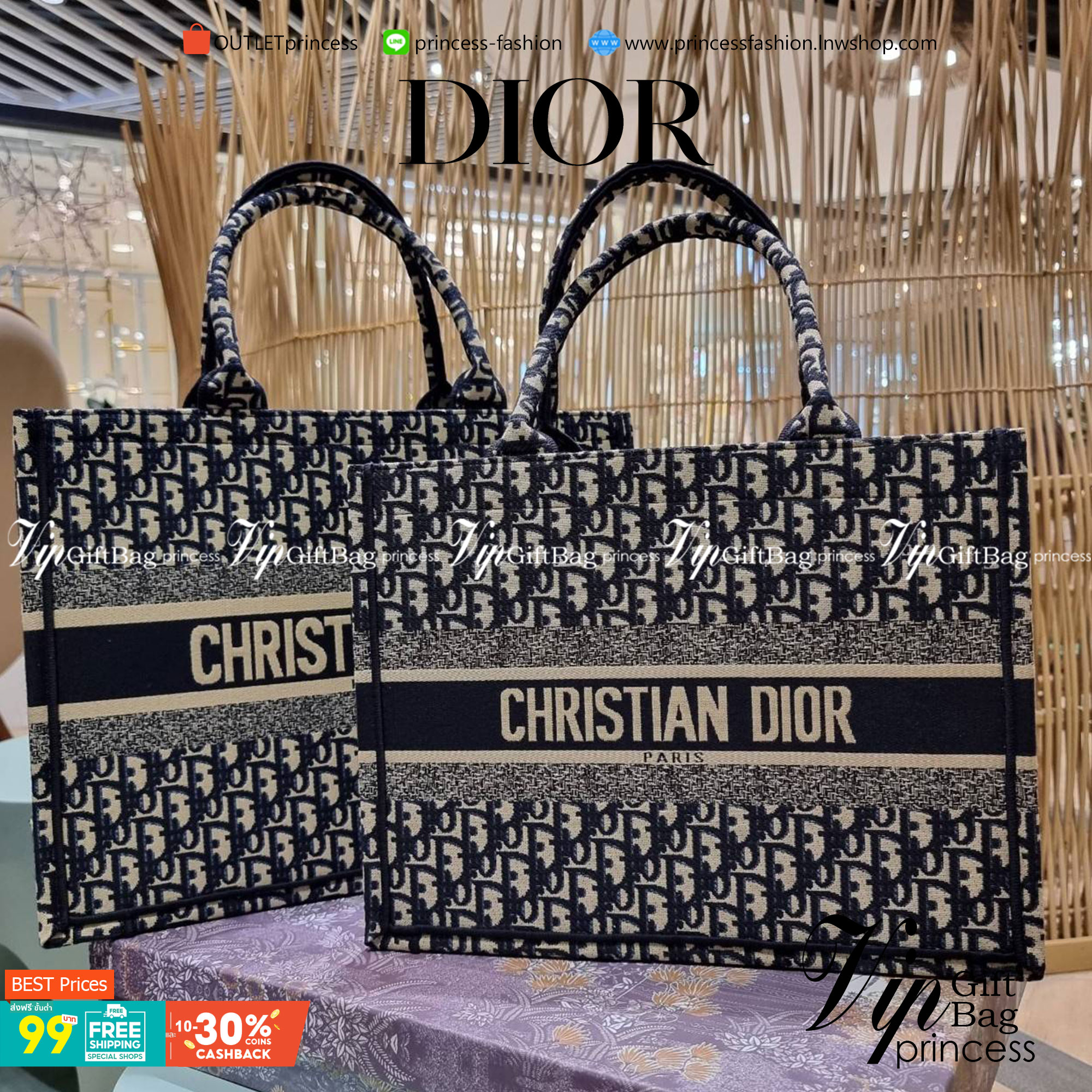 VIP 】HOT ARRIVAL!! DIOR CD SHOPPING BAG WITH GWP กระเป๋าทรงช้อปปิ้งใบใหญ่ จุใจ!! พรีเมี่ยมกิ๊ฟรุ่นดับเบิ้ลฮอต ดีไซน์คลาสสิควินเทจ สวยหรู วัสดุผ้าแคนวาสลายกราฟฟิค ภายในโล่งกว้างมากๆ ใส่ของจุสุดๆ โน้ตบุ้ค ไอแพด กระเป๋าสตางค์ มือถือ หรือเสื้อผ้ายังได้ สะพายค
