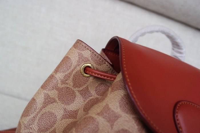 ของแท้ 💯% Coach Evie Backpack In Signature Canvas Signature coated canvas and refined calf leather