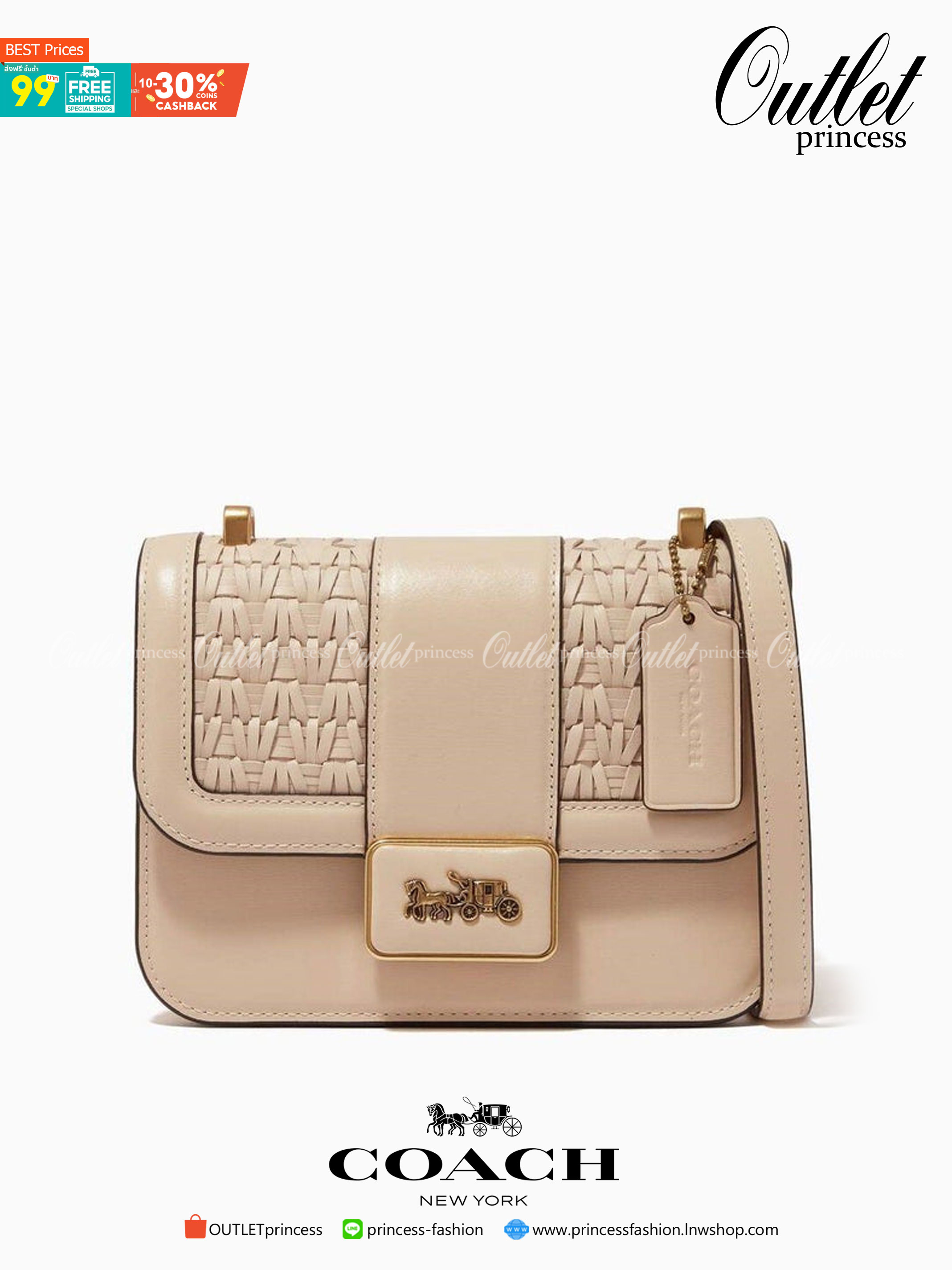 น้องสวย คุณภาพแน่นอีกแล้วจร้าา! COACH ALIE SHOULDER BAG 18 WITH WEAVING ((C2587)) พร้อมส่งความสวย! กระเป๋าสะพายครอสบอดี้ร์หรือสามารถทบเป็นสายคู่ใช้แบบหิ้วหรือคล้องไหล่ได้ด้วย หนังแท้อย่างดีสวยงามค่ะ ด้านหน้าทำหนังแบบสานได้คลาสสิคค่ะ