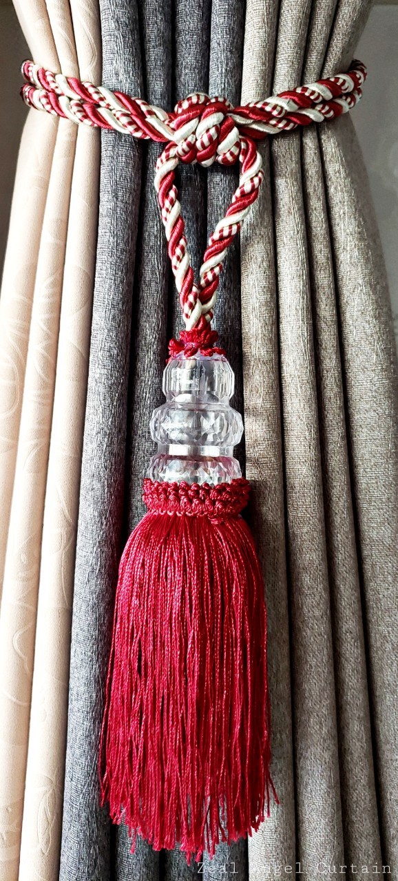 Zeal Angel Curtain สายรวบม่าน รุ่นกลาสซี่ประดับคริสตัลสีแดงทับทิม