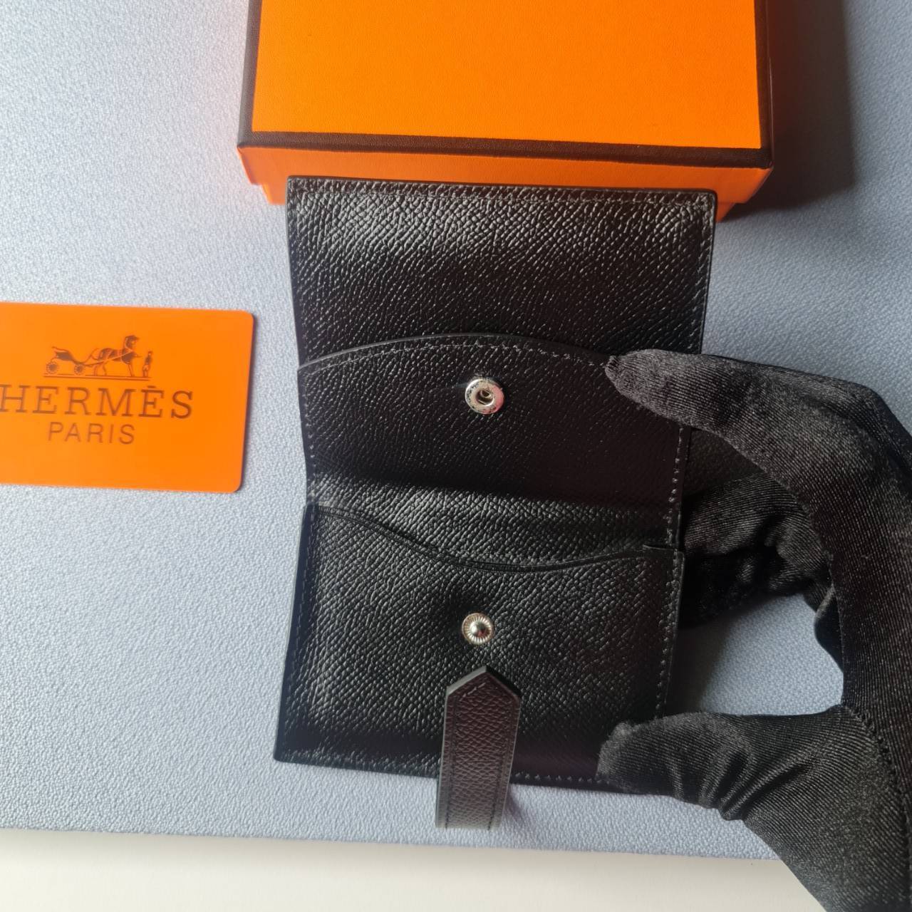 VIP หนังแท้ 】HERMES MINI BEARN WALLET UNISEX
