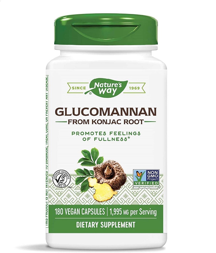 ส่งฟรีลงทะเบียนมีพร้อมส่งค่ะ Natures Way Glucomannan from Konjac Root 1,995 mg 180 Vegan Capsules