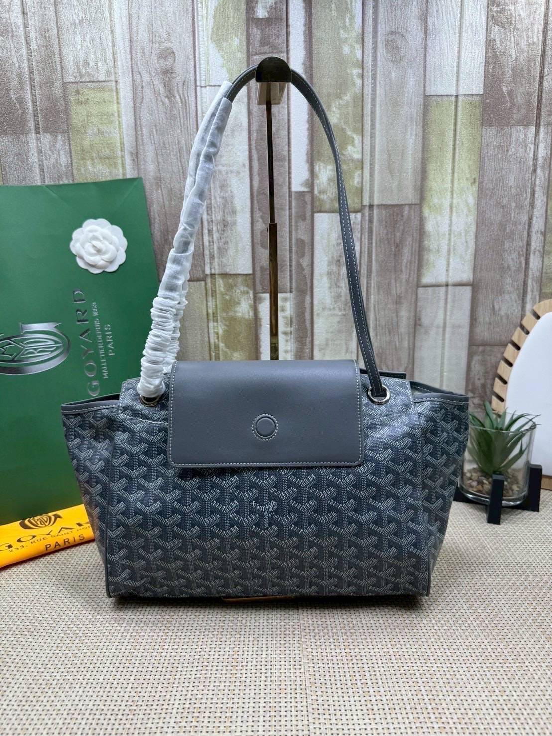 ORI หนังแท้ | GOYARD Rouette Souple Bag 30cm กระเป๋าสะพายแบรนด์หรูสัญชาติฝรั่งเศส สะท้อนถึงความเบา ความยืดหยุ่น คือการแสดงออกถึงแก่นแท้ของโมดูลาร์ของ Maison