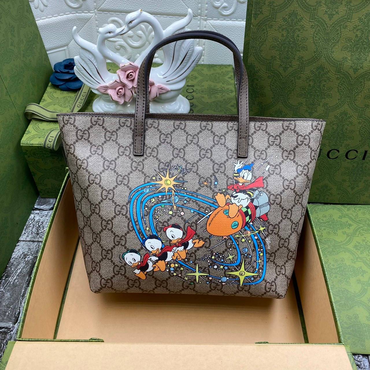 VIP 】Animal-Friendly Gucci Kid Tote Bag งานหนังแท้ทรงตั้งสวย ขนาดกะทัดรัด จุของได้เยอะ ใช้ได้ทั้งเด็กและผู้ใหญ่ น่ารักมากค่ะ **รุ่นขายดีตลอดกาล**