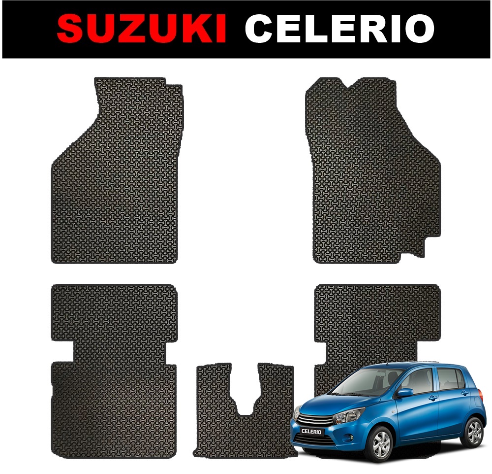 ยางปูพื้นรถยนต์ SUZUKI CELERIO ลายไบเค่นสีดำ เข้ารูป 5ชิ้น (พร้อมส่ง)