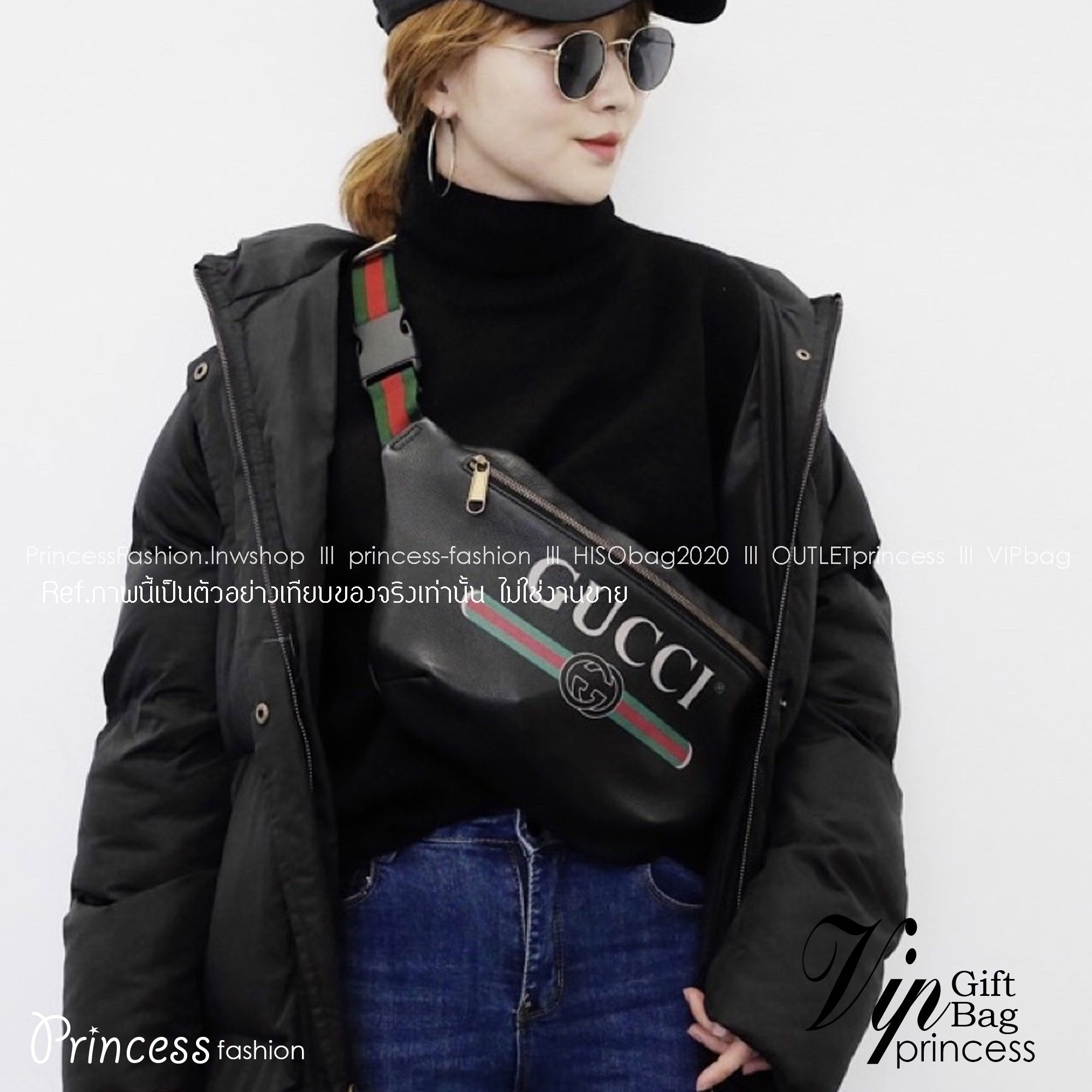 GUCCI Print Logo Belt Bag / GG LEATHER BELT BAG ไอเท็มยอดฮิต ขึ้นแท่น best seller กับกระเป๋าคาดอก ไซส์ใหญ่จุได้คุ้มค่า รูปทรงคลาสสิค พกพาง่าย ดีไซน์ลวดลายเอกลักษณ์ที่เป็นกิมมิค สายสะพายปรับได้ตามชอบ