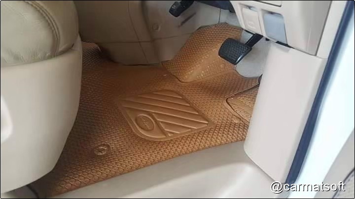 พรมกระดุมเม็ดเล็กรีดขอบTOYOTA VELLFIRE 2008-14 สีชามัวร์ สวยงาม ทนทาน เข้ารูป เต็มคัน