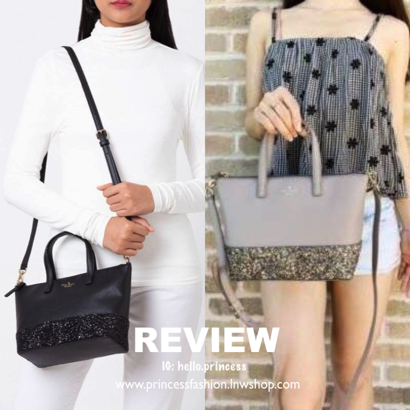 Kate Spade INA Greta Court Glitter Crossbody กระเป๋าถือหรือสะพายใบเล็ก วัสดุหนัง Saffiano สวยหรู ด้านหน้าประดับโลโก้สีทองสวย ก้นกระเป๋ามีดีเทลด้วยGlitter วิ้งๆดูหรู ภายในมีช่องซิปและช่องเล็ก สามารถใส่ ipad mini กระเป๋าสตางค์ใบยาวและของจุกจิกได้เยอะ มีหมุด