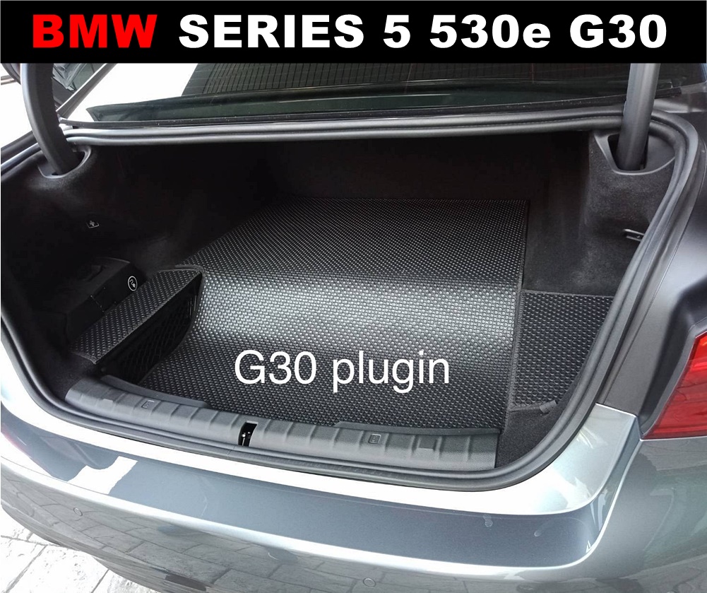 แผ่นปูท้ายรถ BMW SEREIS5 530e G30 ยางลายกระดุมเล็ก สวย ทนทาน กันน้ำ กันกระแทก กันเปื้อน เข้ารูป ตรงรุ่นรถ