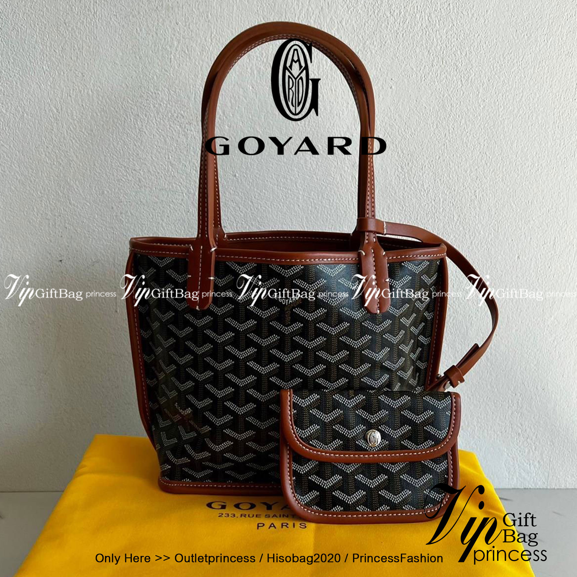ori GOYARD saint louis mini tote reversible bag / GOYARD ANJOU TOTE MINI กระเป๋าทรงโท้ตมินิ ใช้ได้สองด้านเป็นหนังแท้เกรดดีทั้งใบ ทำให้การใช้งานได้ทนทานกว่า พิมพ์ลายคมชัด ขนาดกำลังน่ารัก ภายในโล่งกว้าง ใส่ของได้เยอะพอสมควรเลยค่ะ ดีไซน์ทรงสวยน่าใช้ แค่ถ