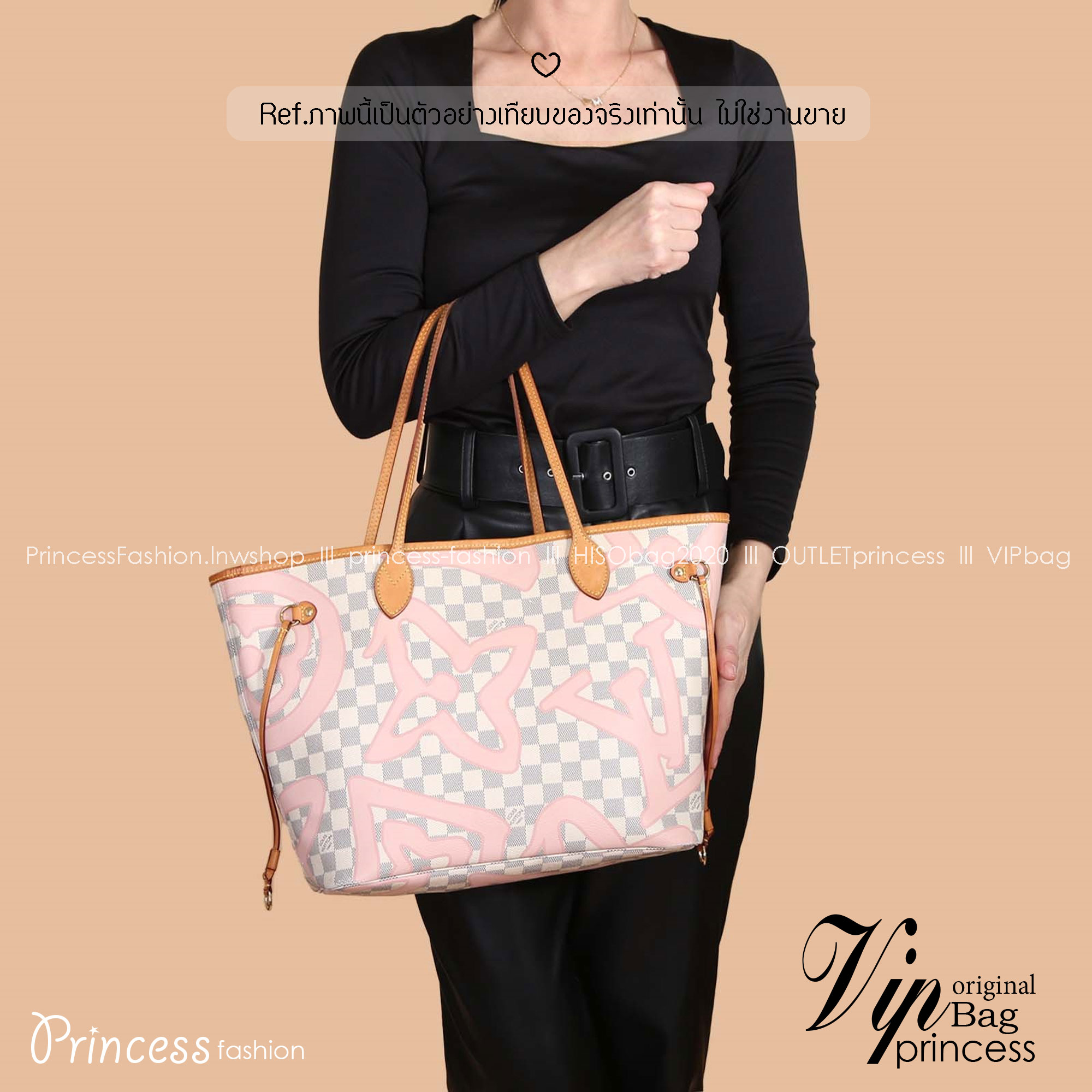 LV Neverfull MM Tahitienne Damier Azur / Capri Monogram กระเป๋าทรงโท้ทใบใหญ่ ดีไซน์ใหม่ สีสันลวดลายโดดเด่นไม่ซ้ำใคร แต่งแต้มลงบนกระเป๋าสร้างดีเทลให้ดูมีมูลค่าเพิ่มขึ้น อัพลุคได้เลย