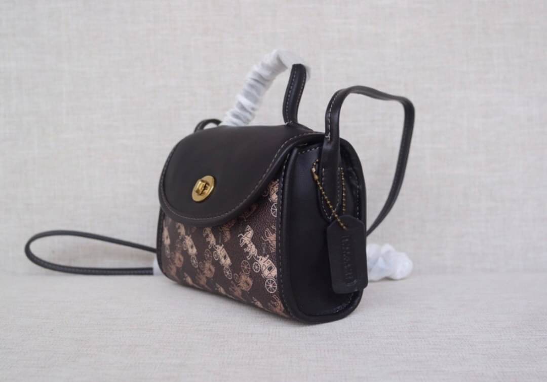 COACH Turnlock Top Handle With Horse And Carriage Print COACH Lady กระเป๋าสะพาย FM1981-144