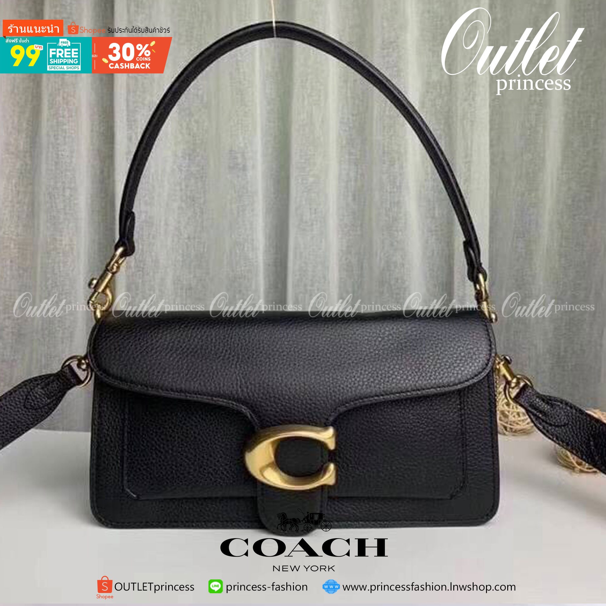 ของแท้ 💯% Coach Tabby Shoulder Bag 26 Polished pebble leather, suede and refined calf leather Inside zip RED1