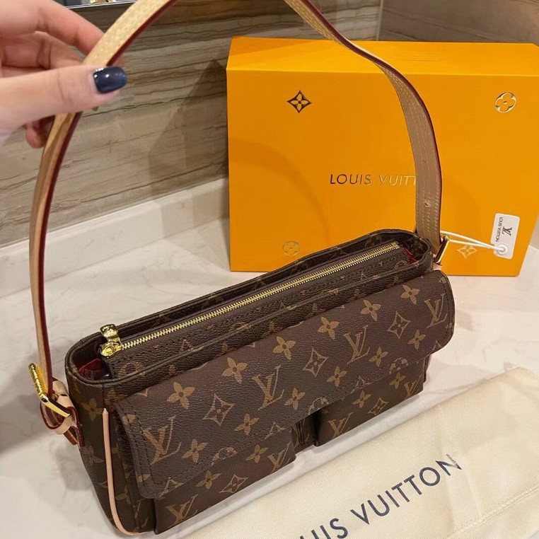 LV VIBA CITE MM Monogram เกรดออริจินอล กระเป๋าสะพายไหล่งานแบรนด์ รุ่นวินเทจ เป๊ะ ปัง ปั้มทุกจุด สวยหรูดูแพง ตามแบบฉบับแบรนด์ ภาพถ่ายจากงานขายจริง ใช้งานต่างประเทศได้