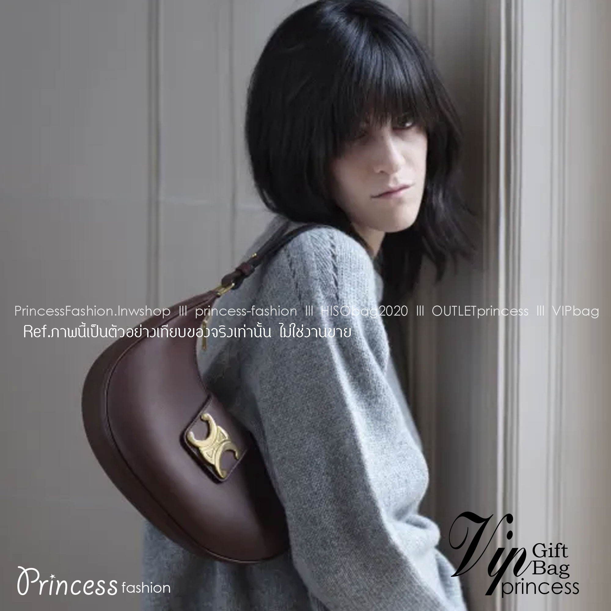 CELINE AVA TRIOMPHE SOFT BAG IN TRIOMPHE CANVAS AND CALFSKIN / CELINE SHOULDER BAG รุ่นใหม่ล่าสุดดีไซน์สวยหรู หนังสวยอยู่ทรง ภายในโล่งกว้างและจุสามารถใส่มือถือ กระเป๋าสตางค์ ของใช้ได้เยอะ