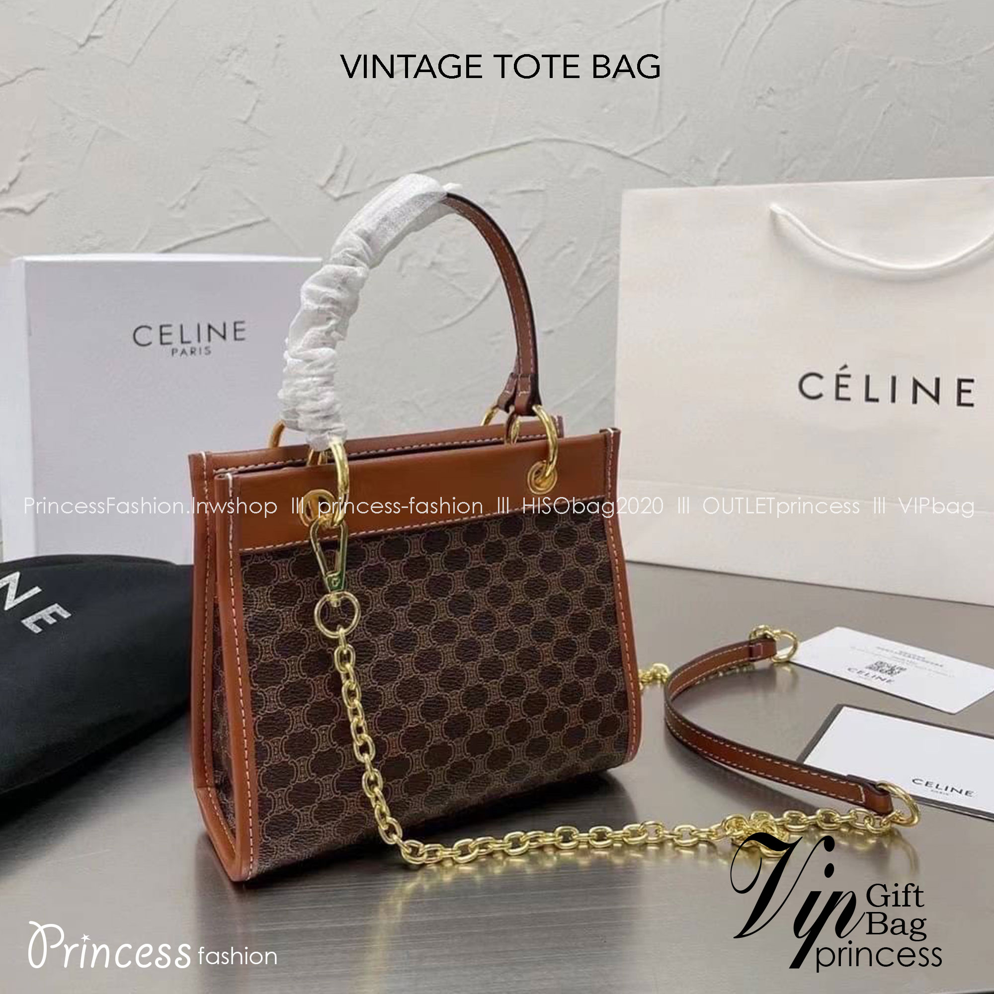 CELINE VINTAGE TOTE BAG / CELINE Macadam tote bag กระเป๋าโท้ทสไตล์วินเทจไซส์เล็ก ขนาดกำลังสวย พกพาง่าย ใหม่ล่าสุด ที่ใช้สามารถใช้ได้ทั้งหนุ่มๆและสาวๆ รูปทรงคลาสสิค