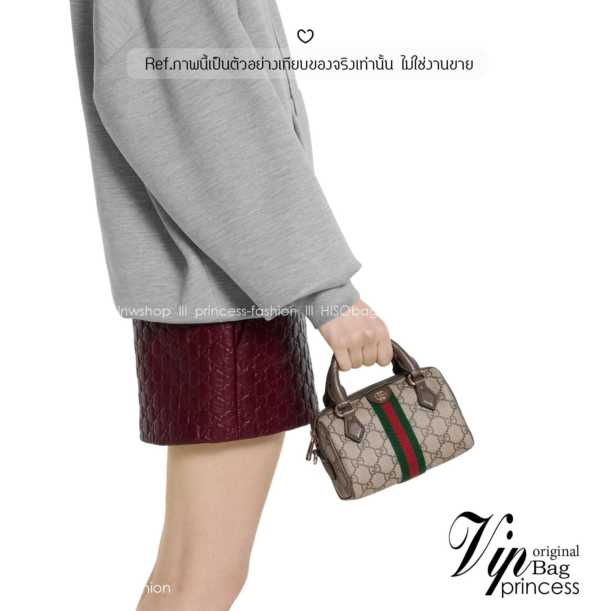 ORI หนังแท้ | Gucci Ophidia boston bag GG Monogram Double G / Gucci Keepall Bag กระเป๋าสะพายทรงหมอนบอสตัน รูปทรงใช้งานง่าย ฟังก์ชั่นการใช้งานที่ได้รับการตีความใหม่