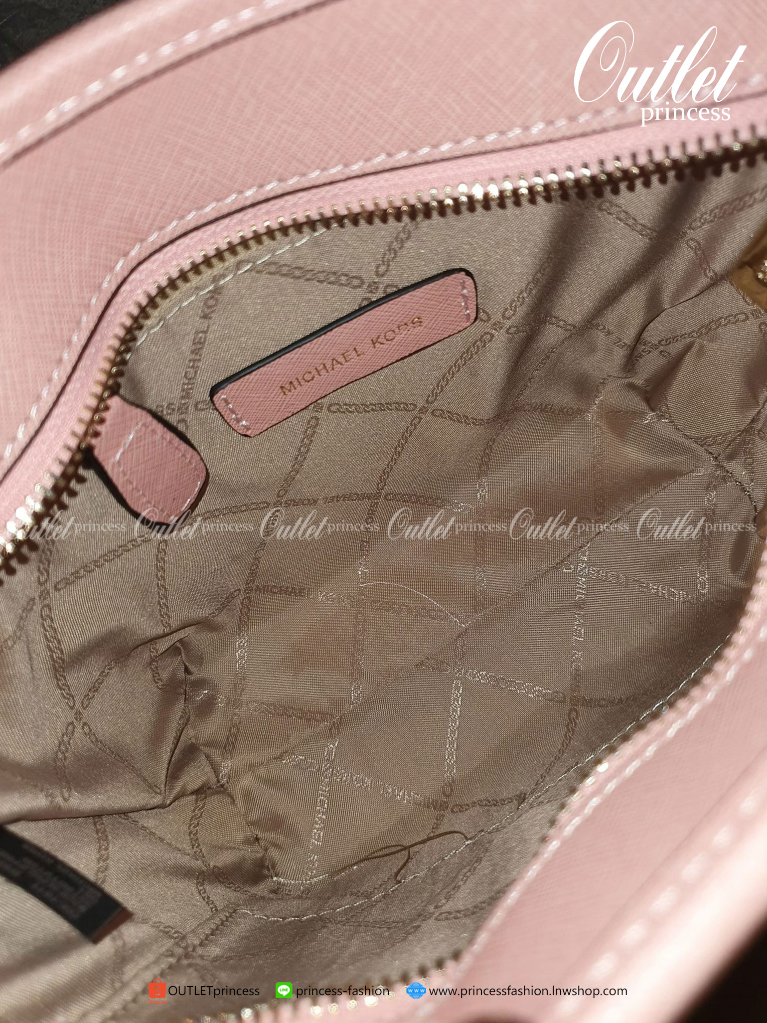 ของแท้ 100% Micheal Kors Genuine Leather Mini Tote Bag สีชมพูนู๊ด