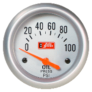 เกจ์วัดแรงดันน้ำมันเครื่อง Oil pressure ขอบเงินพื้นขาว 65 mm